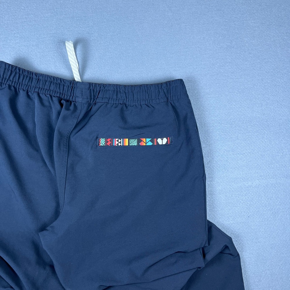 Wowie Mens Navy Blue Joggers Stretch Active Pants Geometric Pocket Size L - Picture 8 of 11